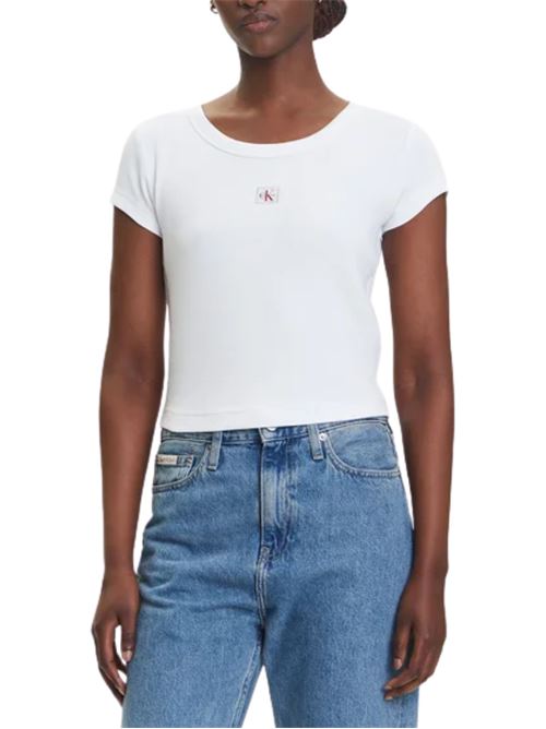 T-shirt crop a costine Calvin Klein Jeans | LV047C200GYAA